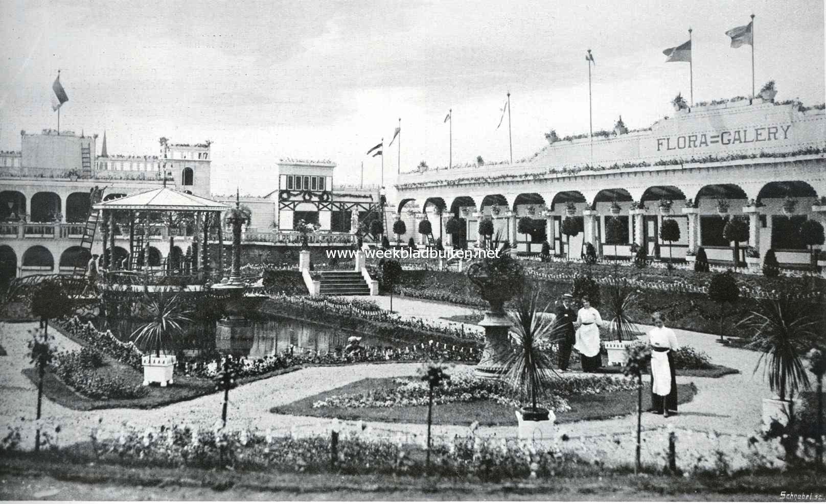 De Internationale Tentoonstelling te Tilburg. De Flora-afdeeling, een der aantrekkelijkste hoekjes van het tentoonstellingsterrein
