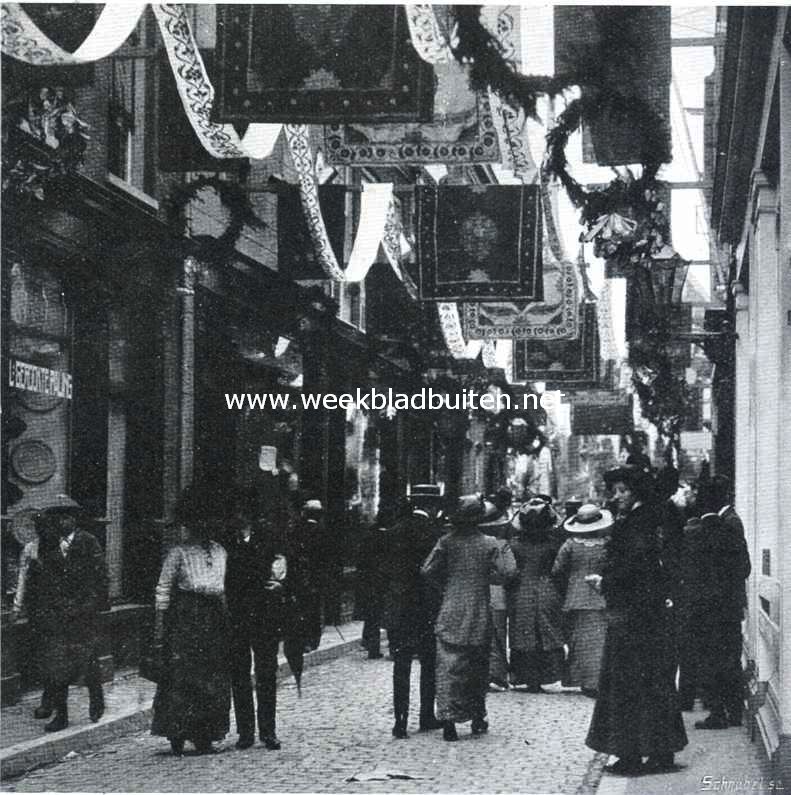 De Lustrum-feesten te Delft. De versierde Peperstraat