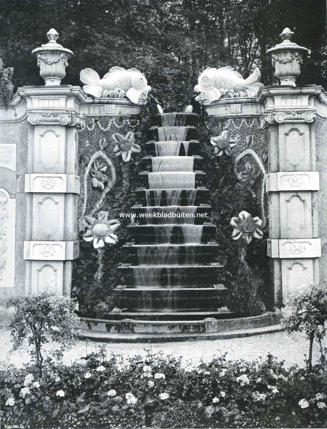 Het kasteel Rosendaal. Detail van de schelpengalerij