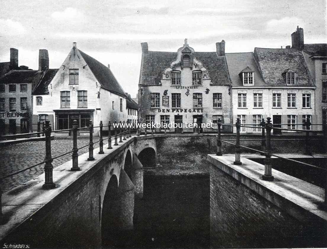 Een oud hoekje te Diksmuide. Rechts: herberg 