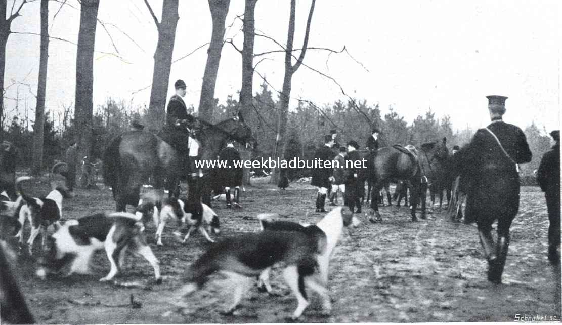 De vossenjacht in de omstreken van Lochem. Het einde der jacht, de zoogenaamde 