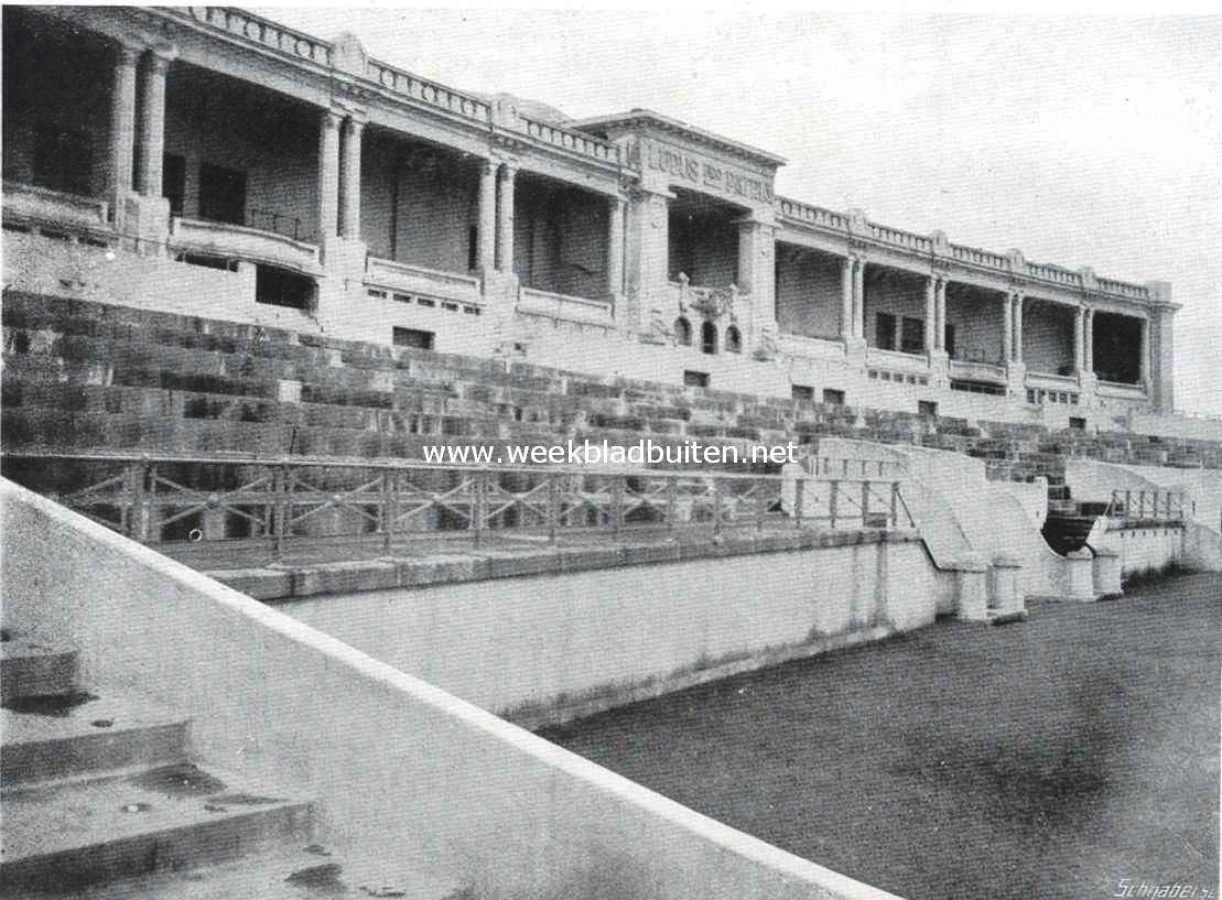 De opening van het stadion. Een stadion onzer zuiderburen. Hoekje van het stadion te Namen