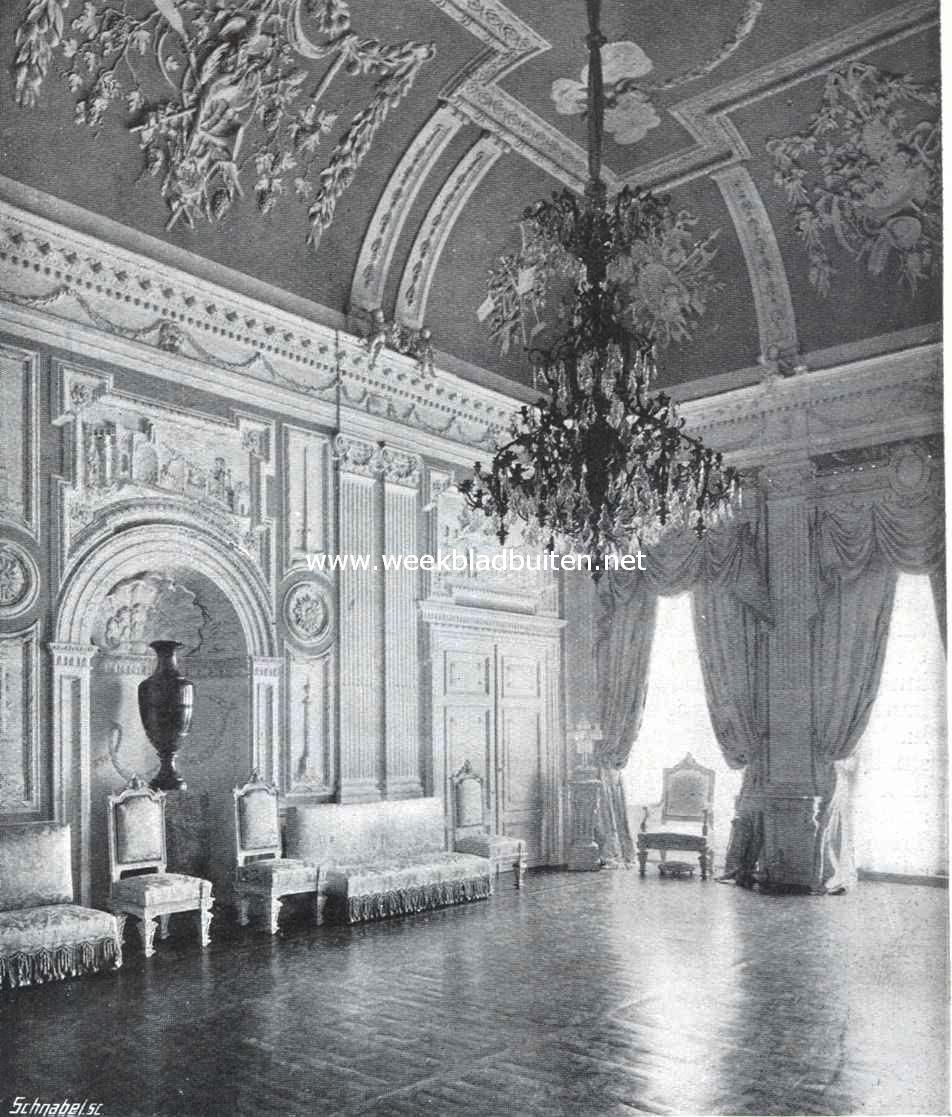 Het kasteel Biljoen. Hoek van de Groote Zaal