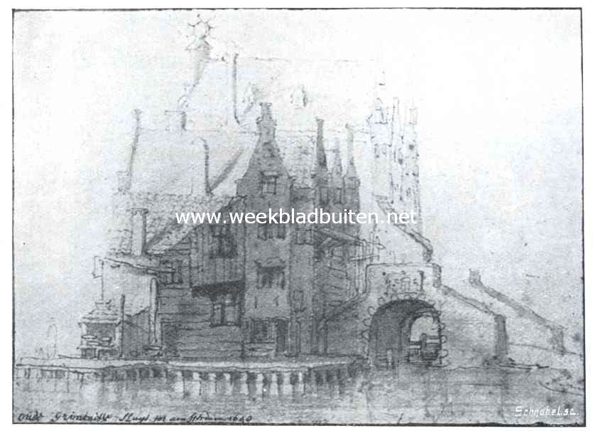 Het Rokin te Amsterdam II. De Grimnessesluis in 1640. (Naar eene teekening van G. van den Eekhout, Atlas-Splitgerber)