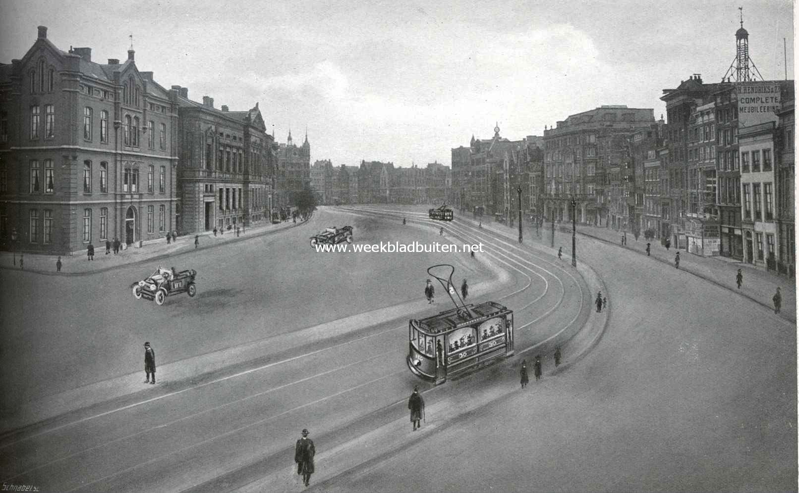 Het Rokin te Amsterdam. Hetzelfde gedeelte van het Rokin, gedempt. De ijselijke droom van een minnaar van Amsterdam's stadsschoon