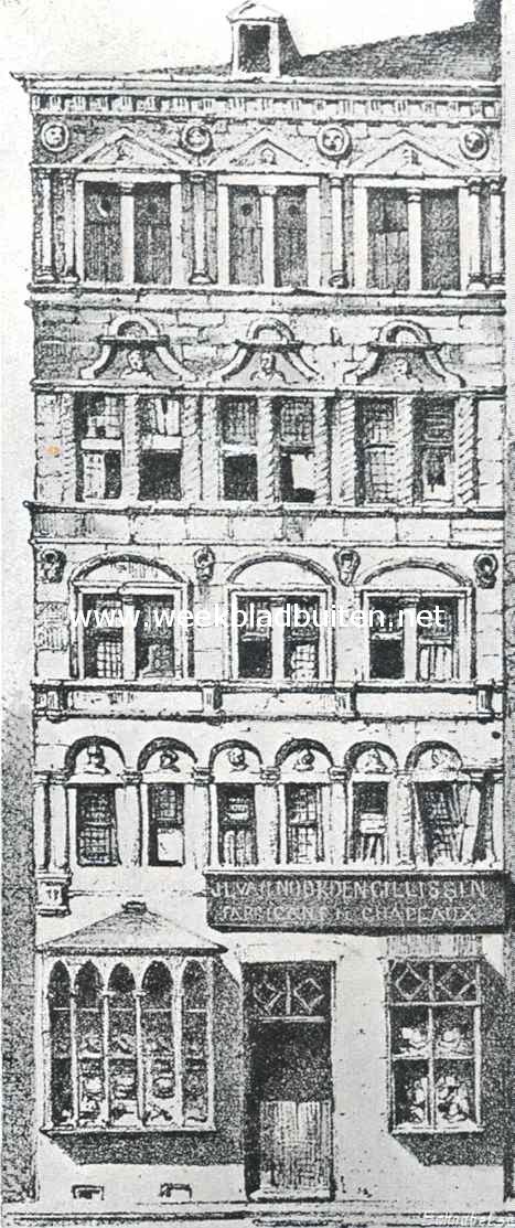 Sloopend herboren-Nederland VII. Wat te Maastricht in de jaren 1813-1913 is verdwenen. 't Fraaie Gildehuis a/d Brugstr. te Maastricht, gesloopt in 1873