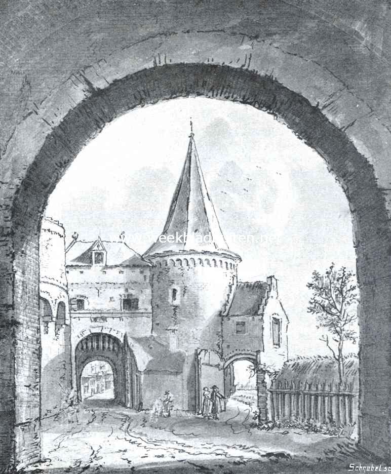 Sloopend herboren-Nederland VII (Slot). In en bij Sittard, St. Stevensweert, Geul, Venlo, Gennep. De Maaspoort te Venlo in de 18de eeuw, gesloopt  1869-'70