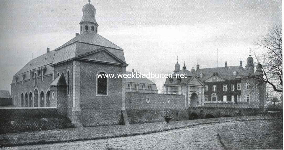 Het kasteel Hillenrade te Swalmen. Poortingang en hoofdgebouw