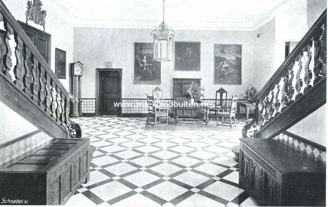 Het kasteel Hillenrade te Swalmen. De Groote Hal of het Trappenhuis