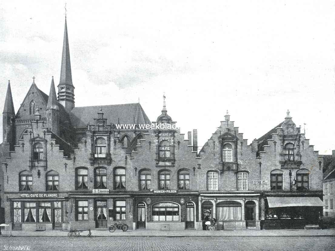 Veurne. Trapgeveltjes aan de Groote Markt
