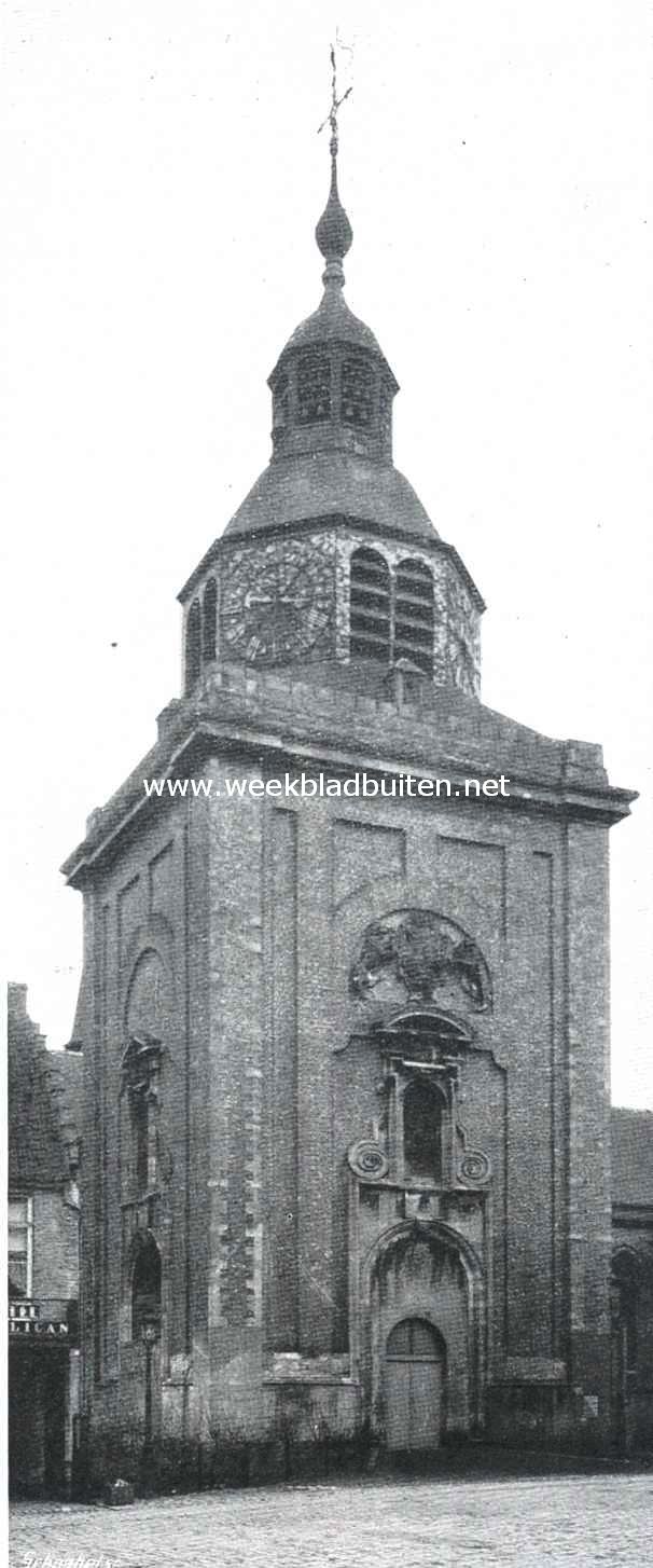 Nieuwpoort in West-Vlaanderen. De kerktoren