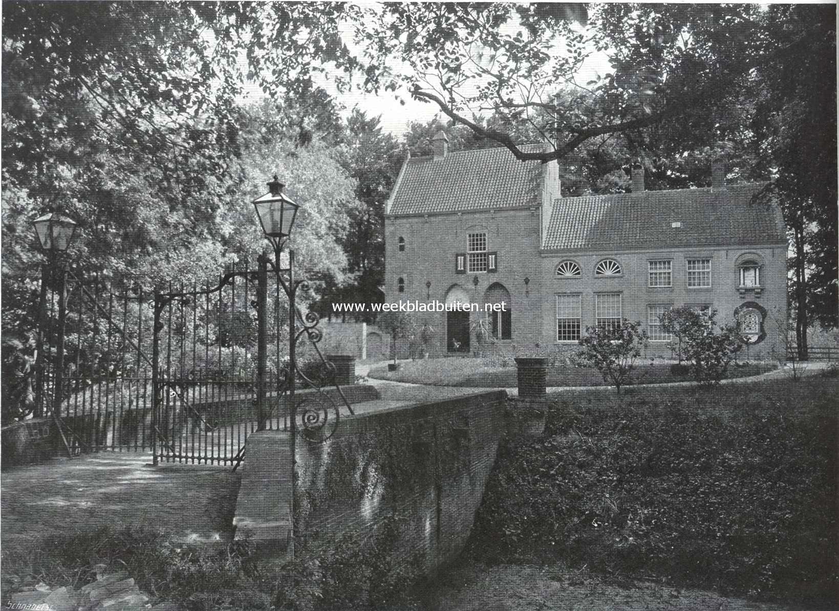 Het Spyker en het Huis te Brakel. Slotbrug met het Spyker op den achtergrond