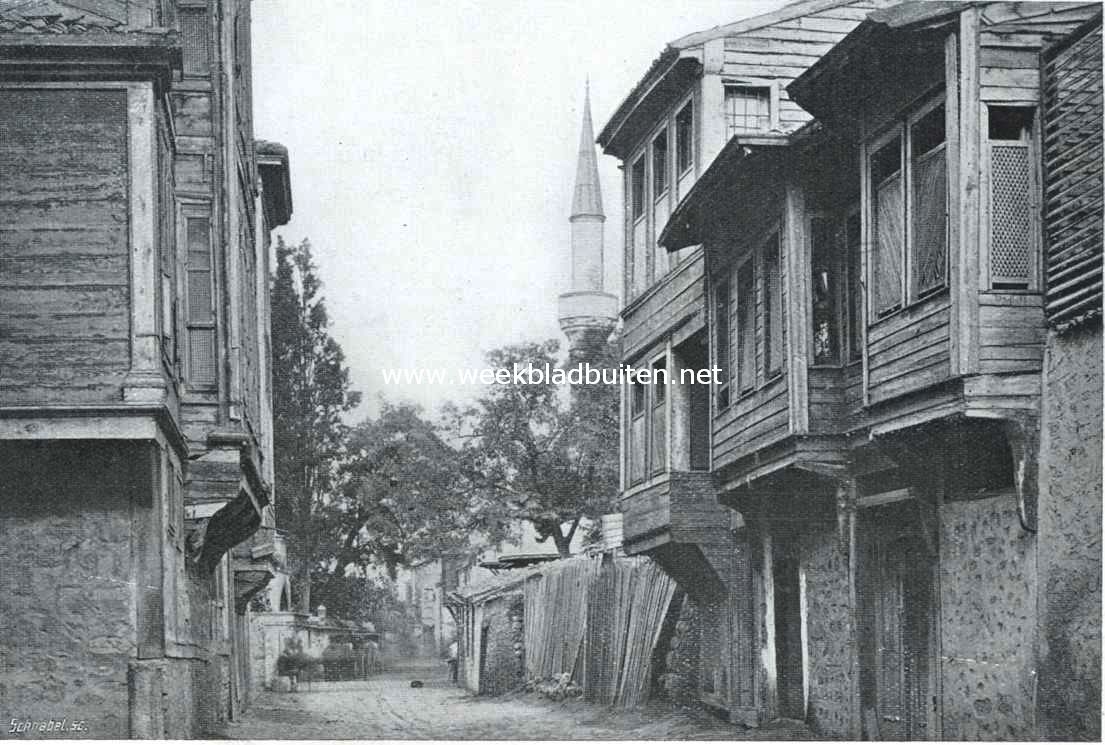 Konstantinopel. Straat in een Turksche wijk