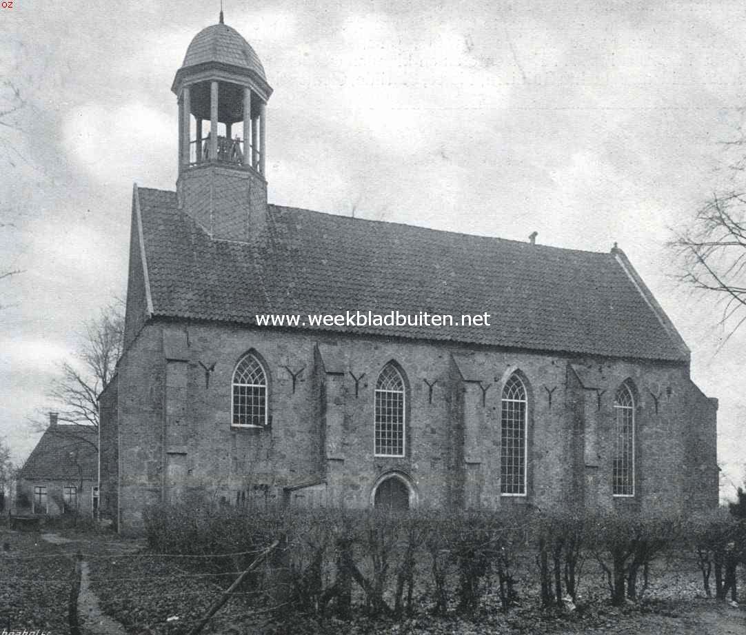 Belgische vluchtelingen in de Stiftskerk te Weerselo. De Zuidzijde der kerk
