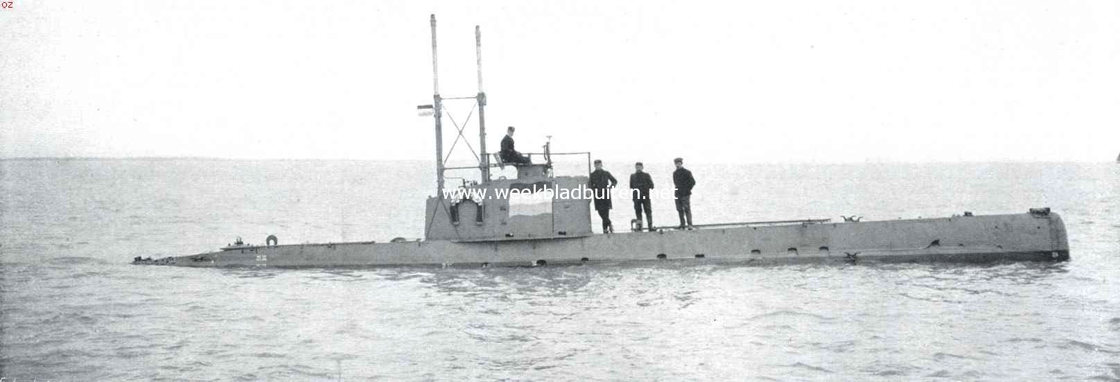 Een onzen duikbooten, de K3. Deze onderzeer heeft een tonnenmaat van 150 ton en is voorzien van 3 lanceerinrichtingen. Commandant Luit. Ter Zee 2e Kl. V. Reede