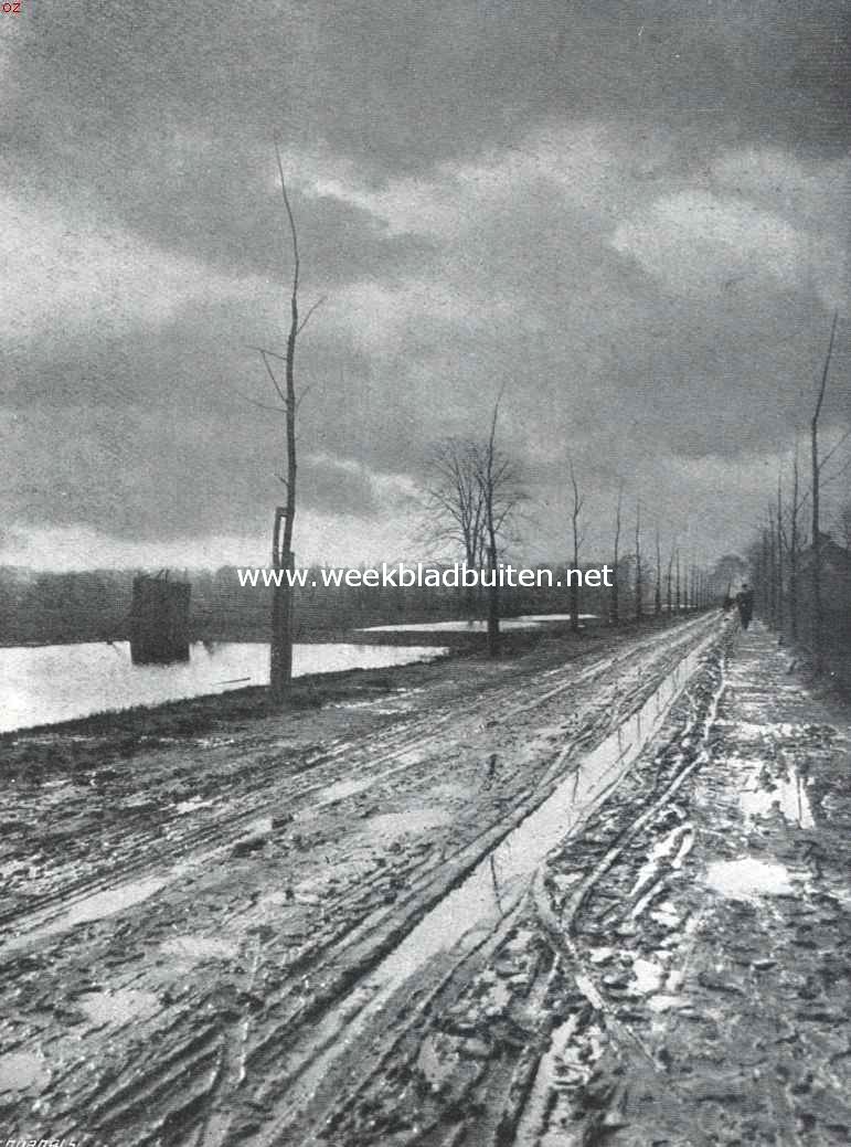Over regen. Winter 1914-1915. O, land van mest en mist, van vuilen kouden regen, Vol vuns onpeilbaar slijk en ondoorwaadbre wegen .