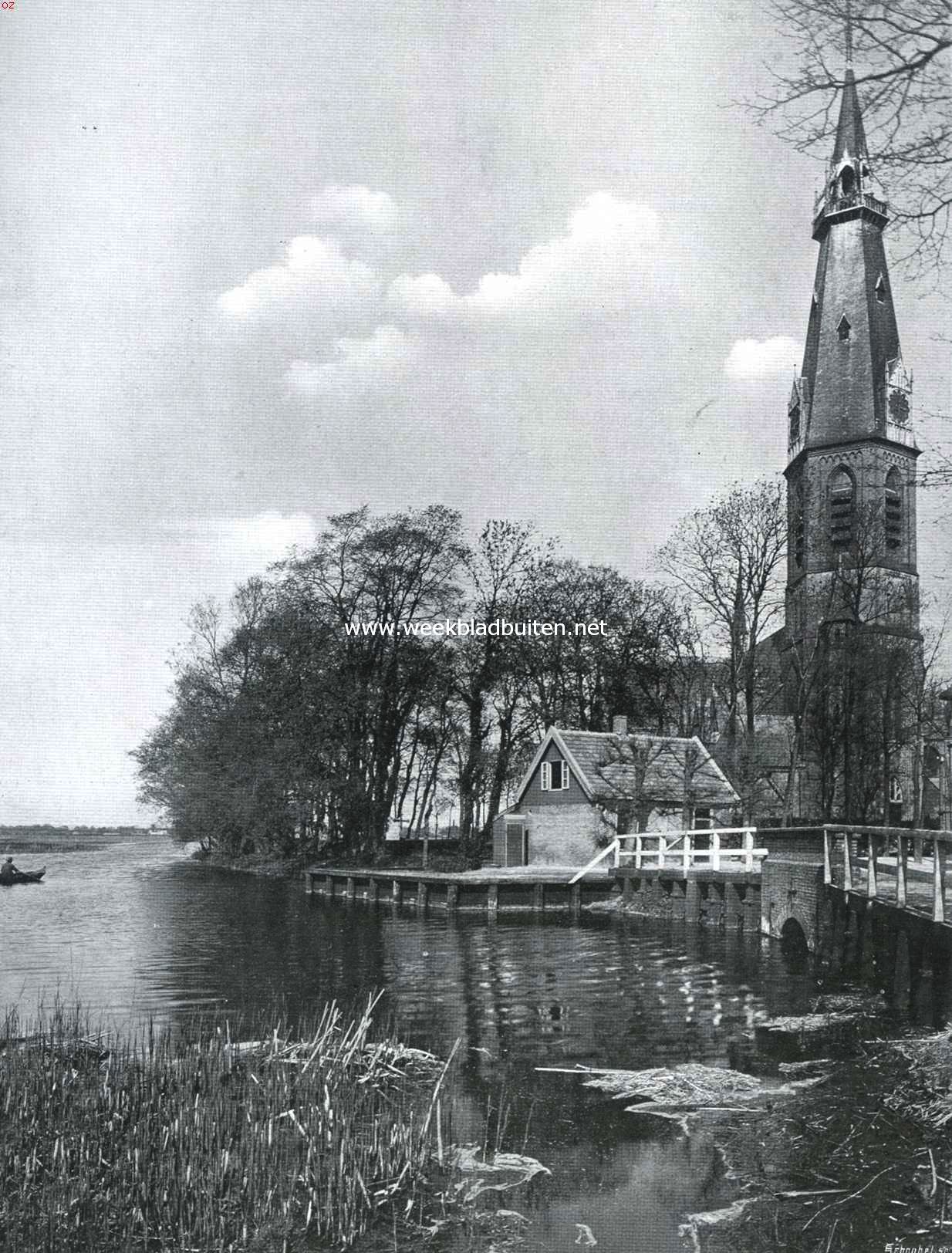 Aan de nieuwe spoorlijn Amsterdam-Aalsmeer. De kerk te Bovenkerk aan 