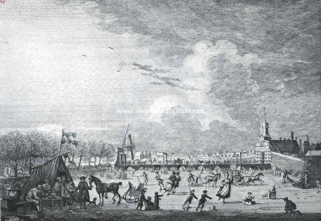 Amsterdamsche molens. Ijsvermaak bij de Haarlemsche Poort in he begin der 17e eeuw