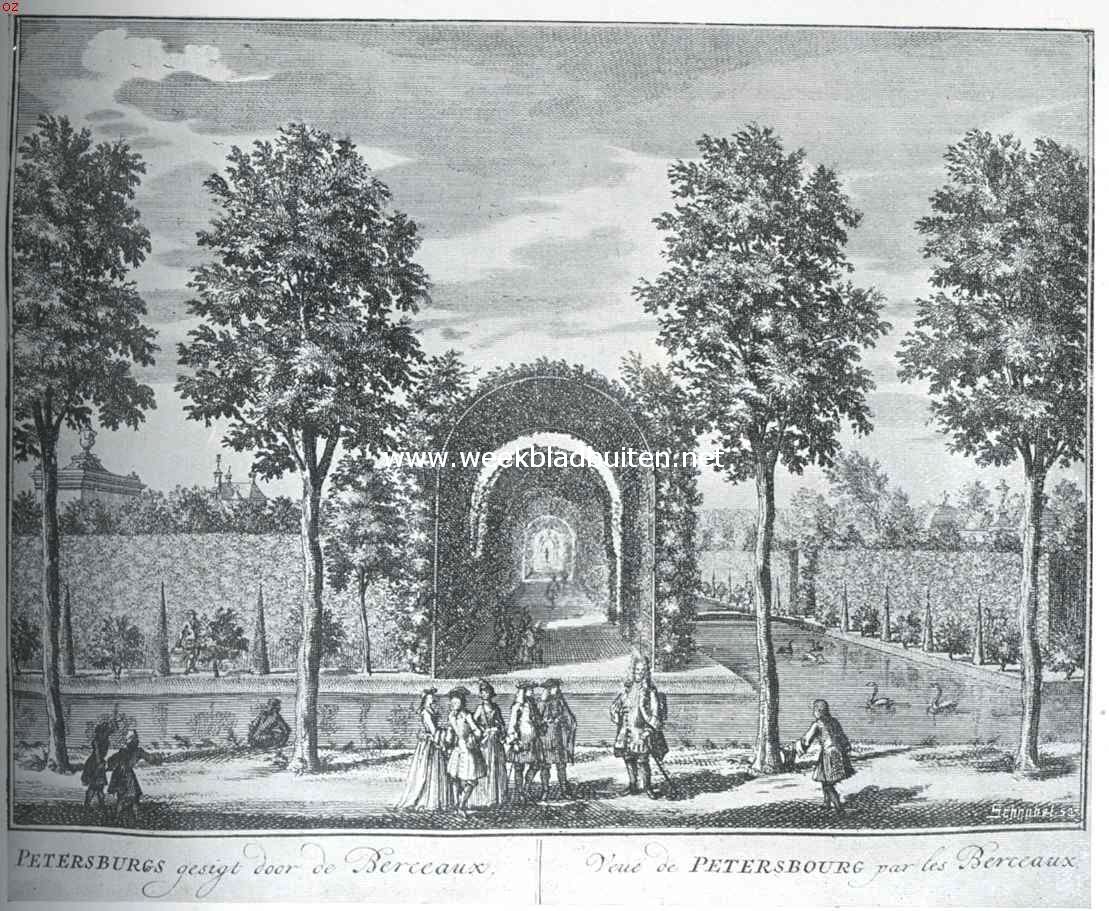 Verdwenen buitenplaatsen in de Vechtstreek. Gezicht in de tuinen van Petersburg