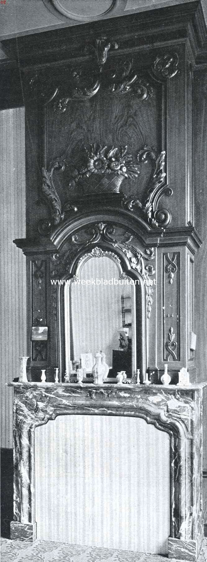 Walchersche kasteelen en buitenplaatsen. Huize Der Boede. Schoorsteen in de studeerkamer