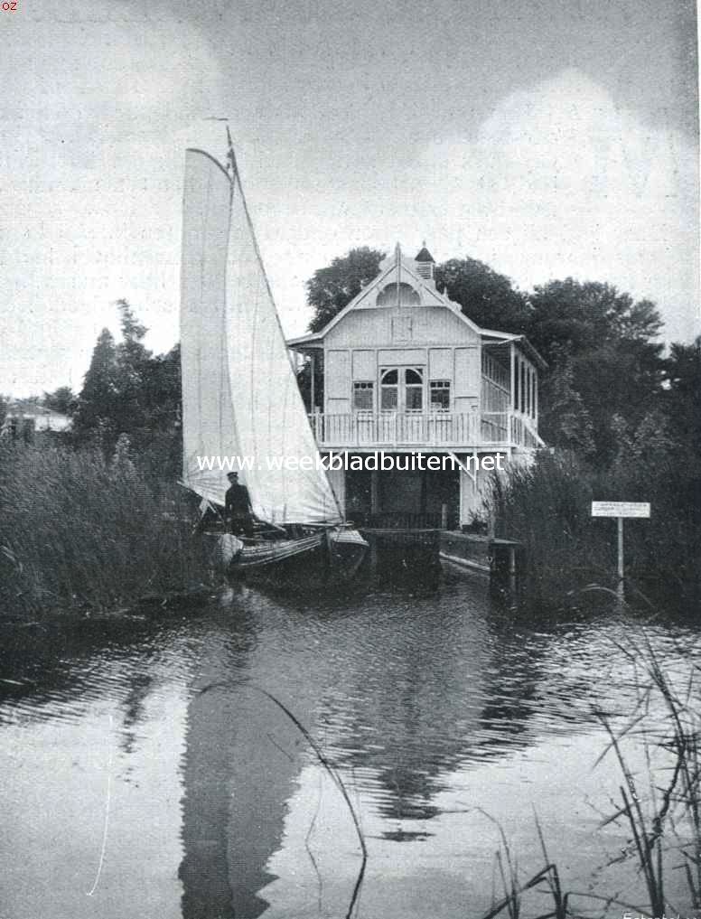 Natuurschoon bij Rotterdam. Schuitenhuisje bij den plas