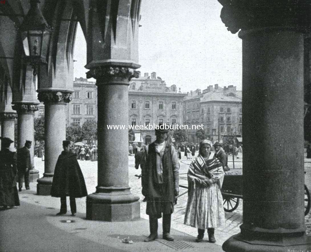 Twee Poolsche koningssteden. Markt te Krakau