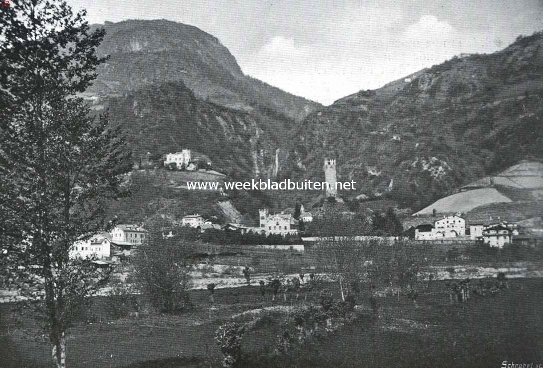 In Zuid Tirol Bozen-Gries. Het Talferdal bij Bozen, op den achtergrond de Guntschnaberg