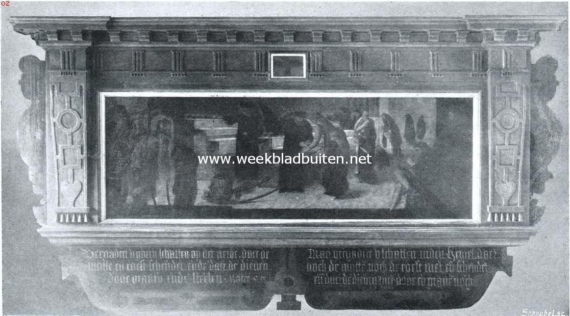 Haagsche hofjes. Schilderij in de regentenkamer van het Heilige Geesthofje, vroeger hangende in de St. Jacobskerk