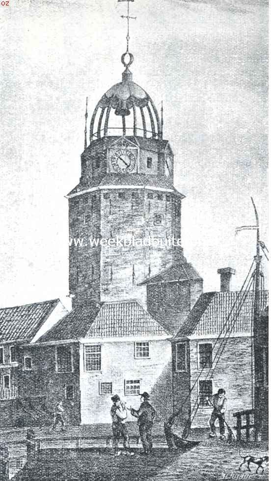 Amsterdamsche torens. De Haringpakkerstoren zooals deze er na 1815 uitzag