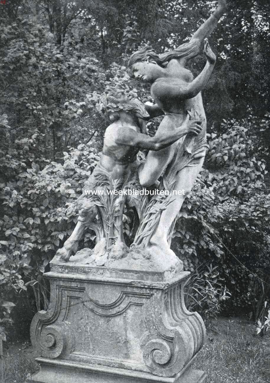 Tuinsierkunst  in de 18de eeuw. Pan, Syrinx achtervolgende, genspireerd op Bernini's Apollo en Daphne, mist echter het ranke, waarvoor van Baurscheidt de soepele levende vormen van Rubens en Quellijn in de plaats stelt