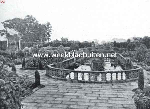 Ontwerp eener moderne schoonheidsleer voor den tuinaanleg. Een goede vijveraanleg in een hedendaagsche tuin in Engeland. Zelfs de grootste voorstander van het schilderachtige zal hierin meer bekoorlijkheid vinden, dan in vele van alle zogenaamde landelijke tuinen