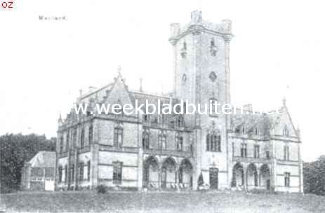 Ontwerp eener moderne schoonheidsleer voor den tuinaanleg. Het kasteel Maillard in Belgisch Brabant. Gezicht op het huis vr den eigenlijken aanleg. De stijl van het gebouw (Engelsche neo-gothiek) zou, al had hij echt kunnen zijn, gelijkheid van stijl voor huis en tuin onmogelijk hebben gemaakt, doch overeenkomst in karakter en in wijze van expressie werden bereikt
