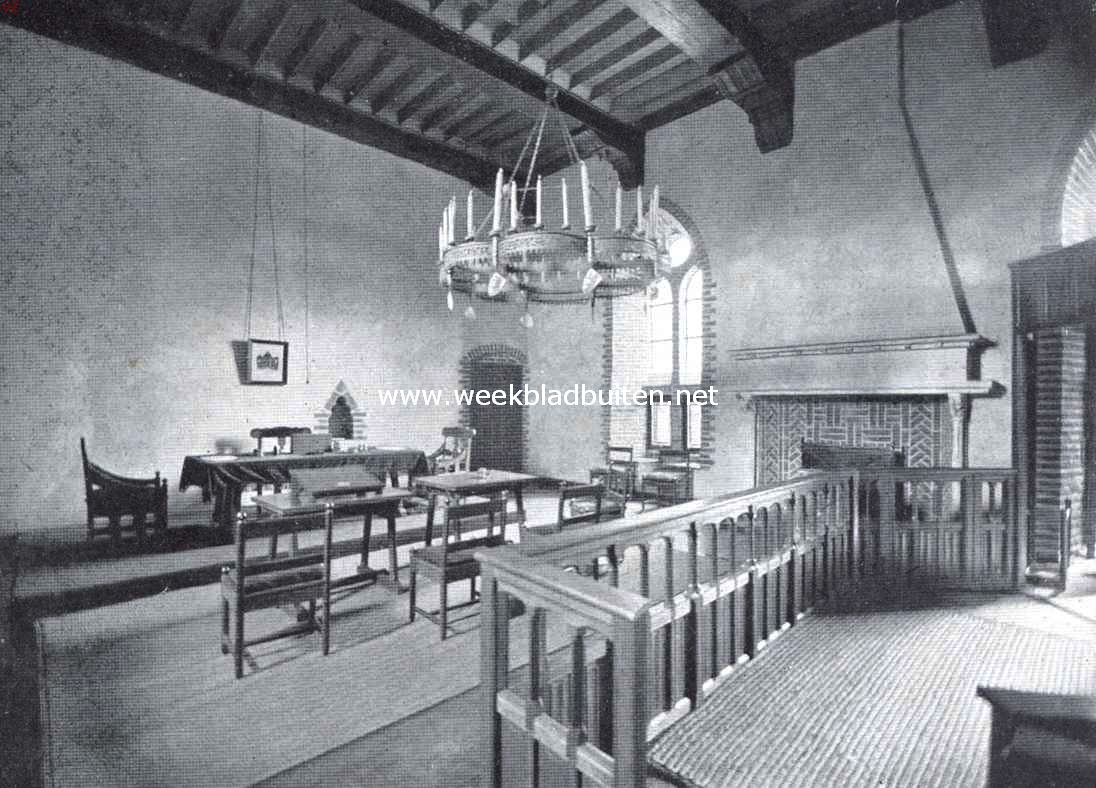 Medemblik de oudste. De Zittingzaal van het Kantongerecht (de voormalige Burchtzaal) in het kasteel van Medemblik