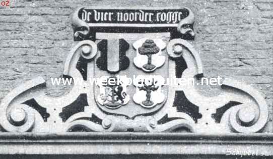 Medemblik de oudste. Steen boven de deur van het voormalige Koggenhuis te Medemblik