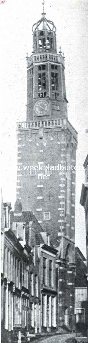 Het klokkenspel. De in 1881 wegens bouwvalligheid afgebroken Nieuwe Toren te Leeuwarden, met speelklokken van Claude Fremy