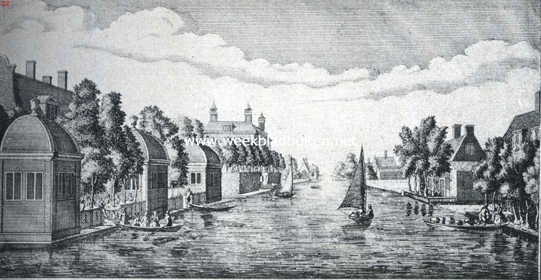 De Boerenwetering in verleden en toekomst. De Boerenwetering, gezien van Stadlander naar het zuiden. Naar een gravure van Abraham Rademaker, 18de eeuw. Sted. Arch. Amsterdam