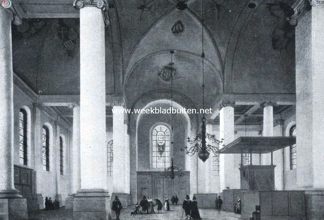 De Hervormde Renaissance-kerken in Nederland. De Nieuwe Kerk te Haarlem, van binnen. Naar de schilderij van Pieter Saenredam in het Frans Hals Museum