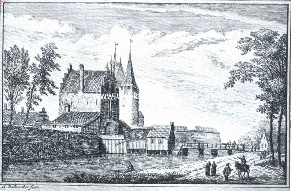 Hoorn, de zeshonderdjarige. De Noorderpoorten, gezien van het noordoosten. Links de nieuwe Noorderpoort, gebouwd in 1552, toen voor de oude poort (daarachter te zien) een ronddeel werd aangebracht en gesloopt in 1850