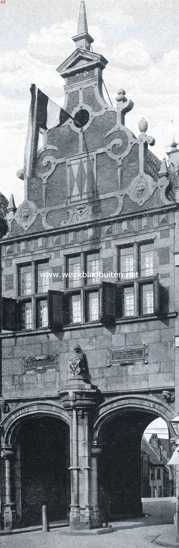 De Kerkboog te Nijmegen. Van uit welken 28 Sept. 1678 de officieele afkondiging van het sluiten van den vrede plaats had