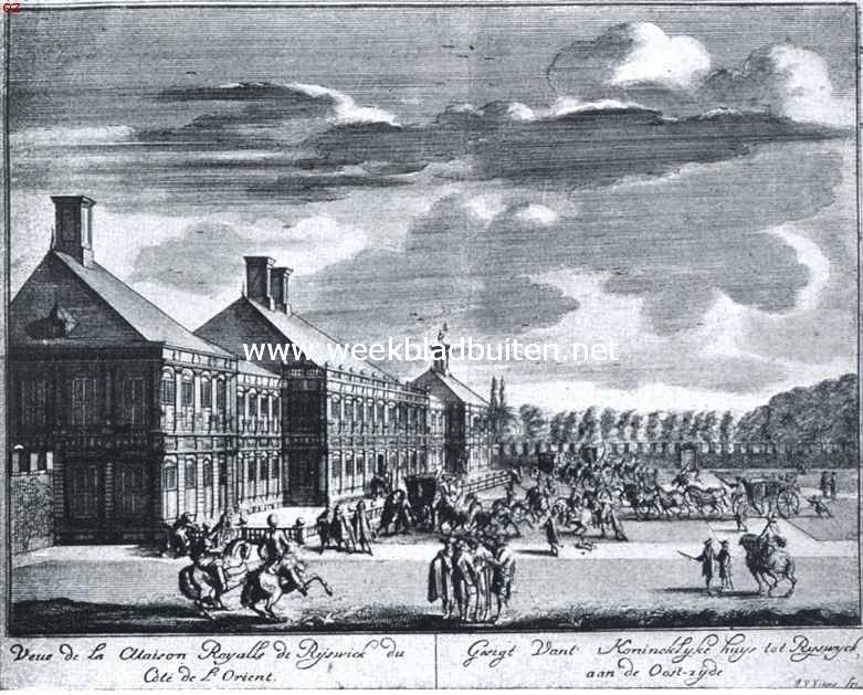 Het Huis ter Nieuwburg, gezien van het Oosten. Naar een gravure van I. van Viane