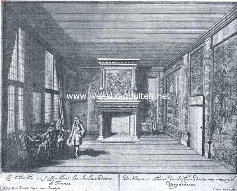 Het Huis ter Nieuwburg. Zalen in het Huis ter Nieuwburg tijdens de Vredesconferentie in 1697. Naar gravures van I. van Viane in het Rijksprentenkabinet 2