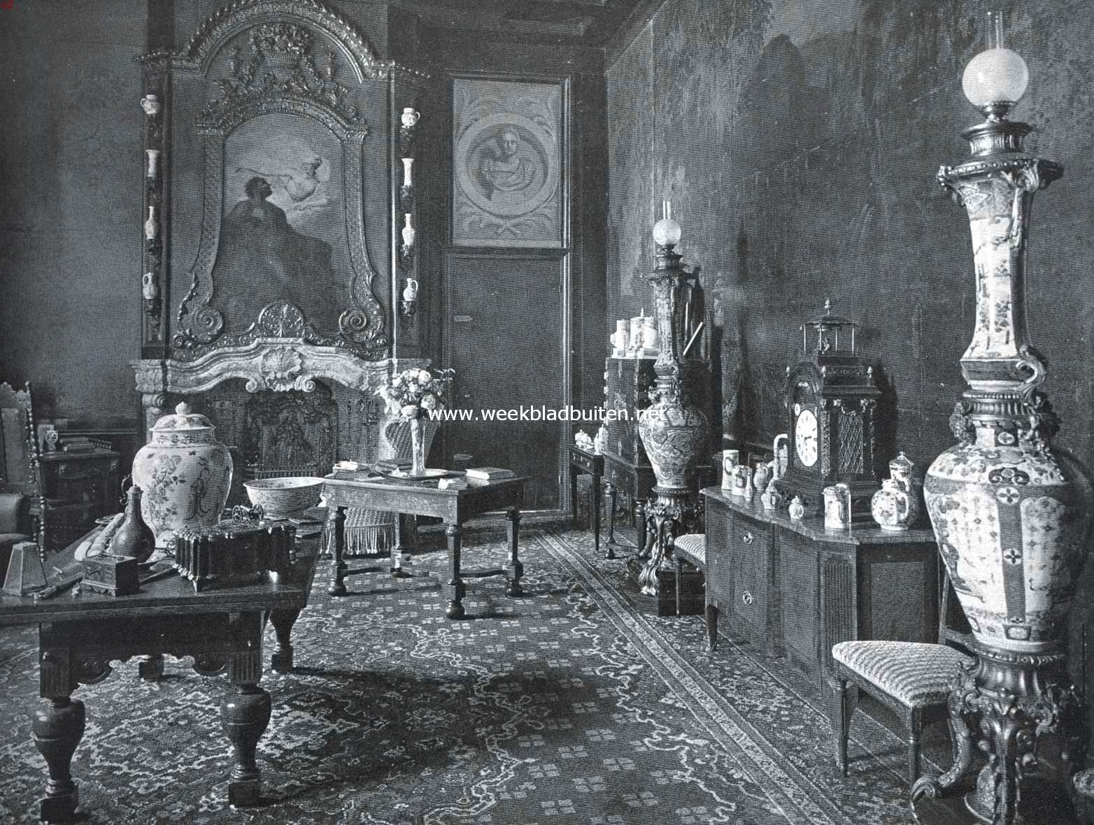 Het kasteel het Nijenhuis. Hoek van de rookkamer