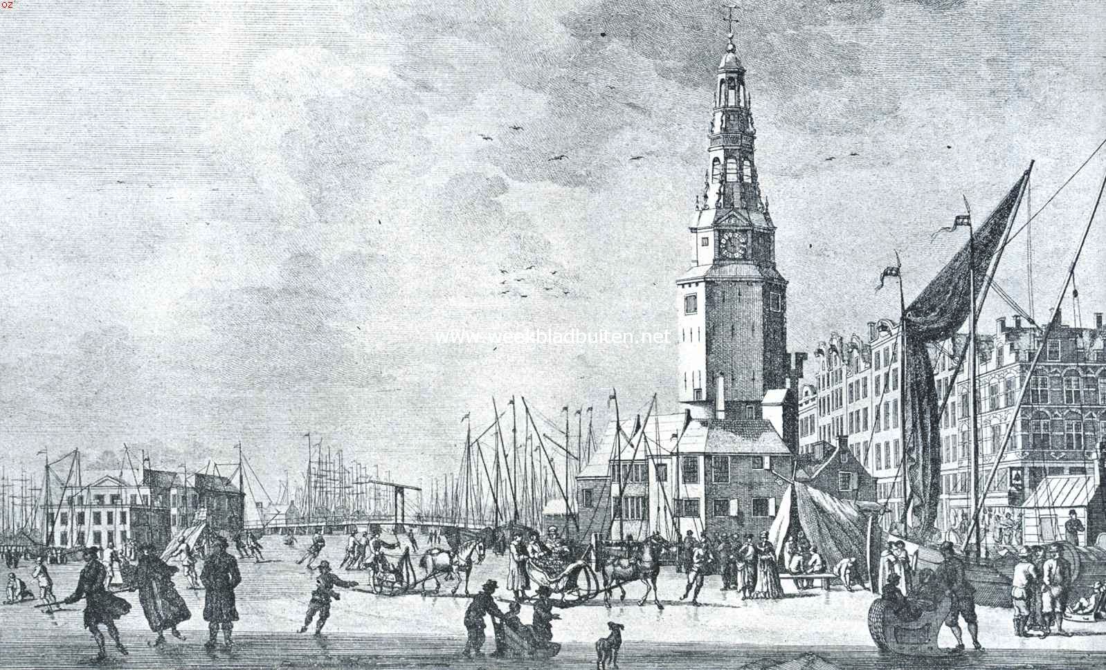 De ijsvreugde. Oud-Hollandsch ijsvermaak aan den Y-kant bij de Martelaarsgracht. Naar de ets van H. Schoute