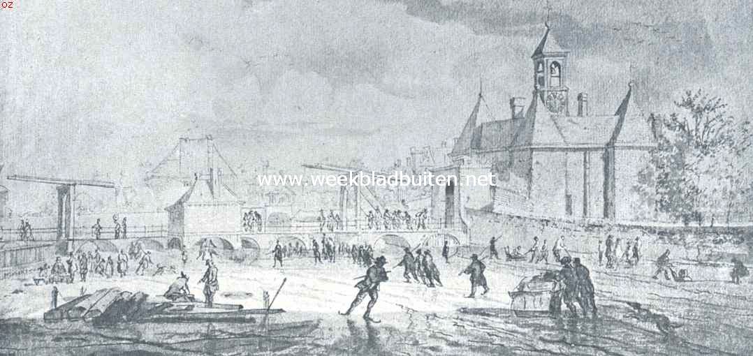 Amsterdamsche poorten. De Leidschepoort in de achttiende eeuw. Naar een O.-I. inktteekening van J. Andriessen in het Stedelijk Archief te Amsterdam