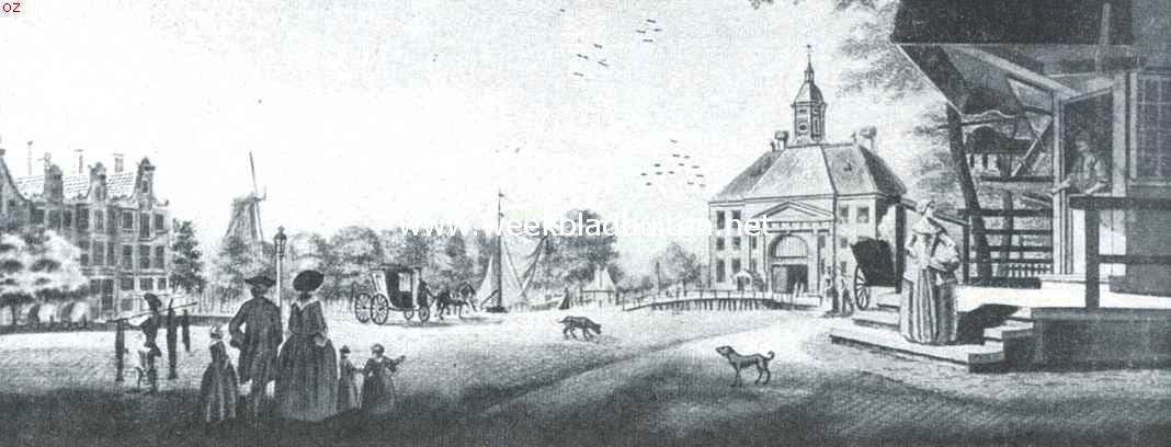 Amsterdamsche poorten. De Weesperpoort in de achttiende eeuw. Naar eene origineele teekening van Caspar Philips voor de prent bij Fouquet in het Stedelijk Archief, Amsterdam