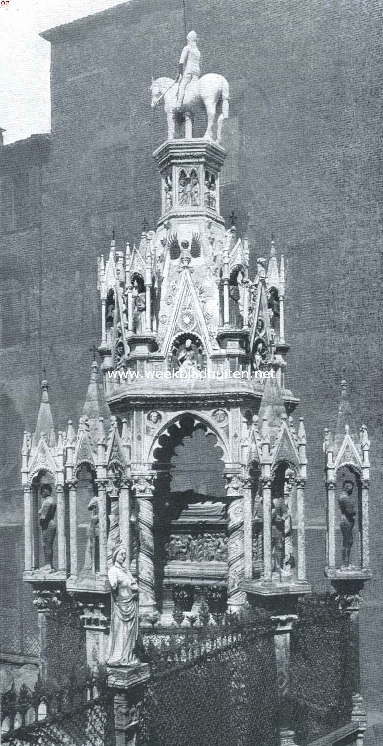 Verona. Een der grafmonumenten der Scaligers (ter eere van Mastino II della Scala) 1351 op het plein van Sinte Maria de Oude