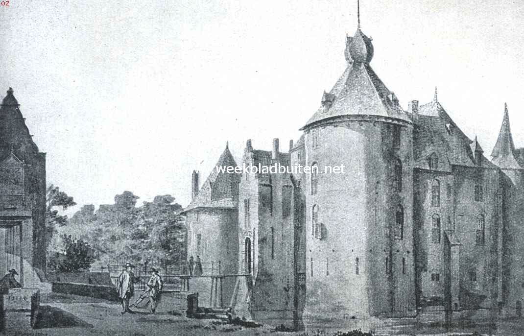 Het kasteel Ammerzoden. Het kasteel Ammerzoden in de achttiende eeuw. Naar de prent van A. de Haen (1732)