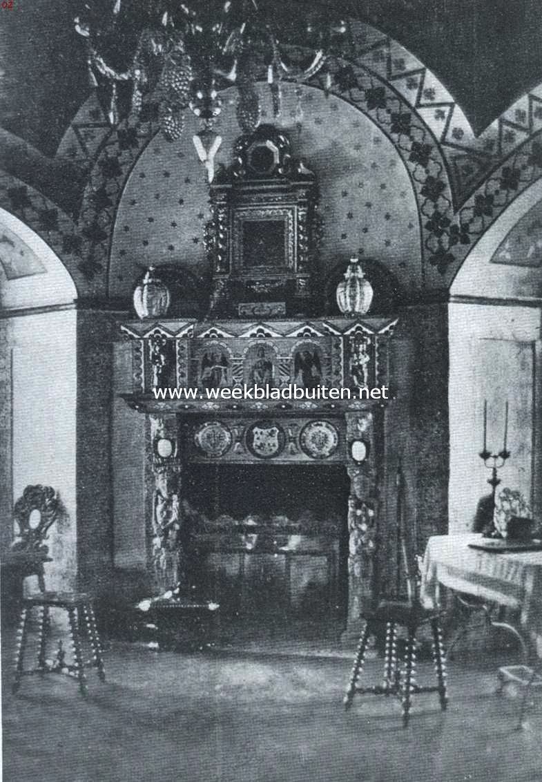 Het kasteel Ammerzoden. Schouw in de noordwestelijke torenkamer