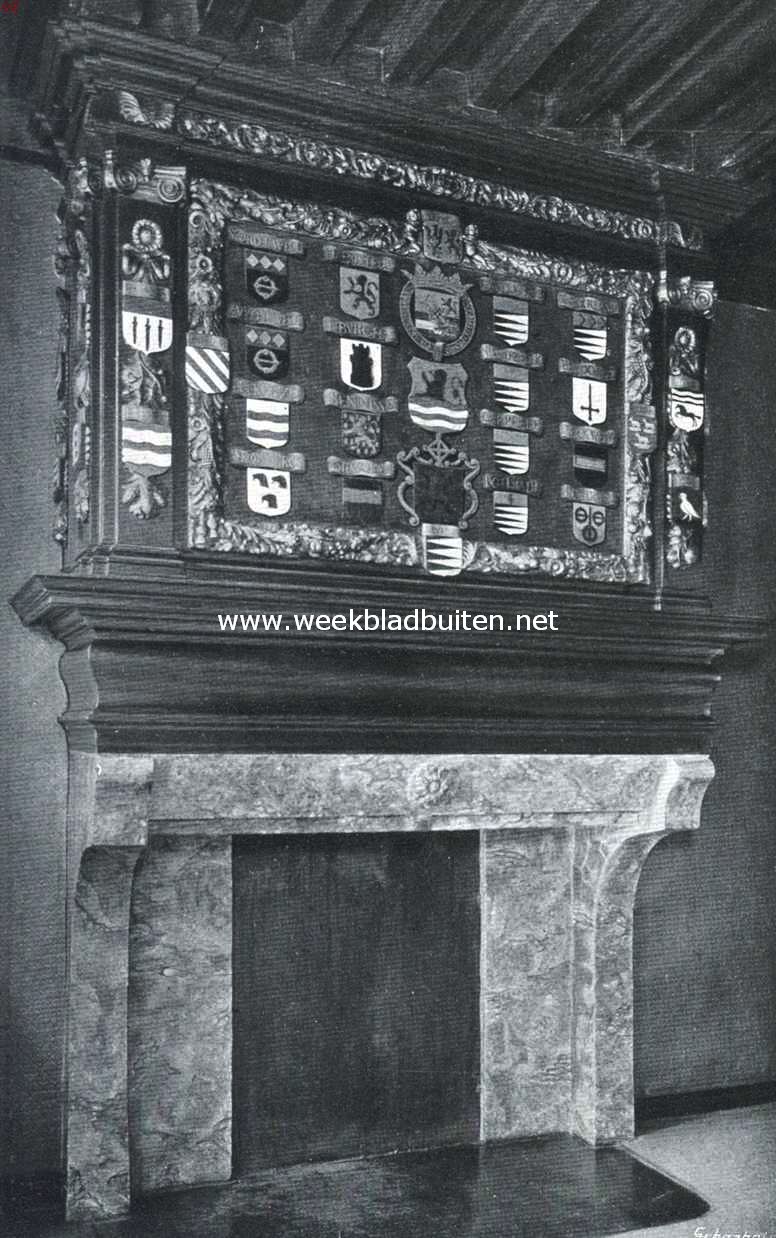 Zierikzee. Schoorsteenmantel in de burgemeesterskamer ten stadhuize vervaardigd in 1673
