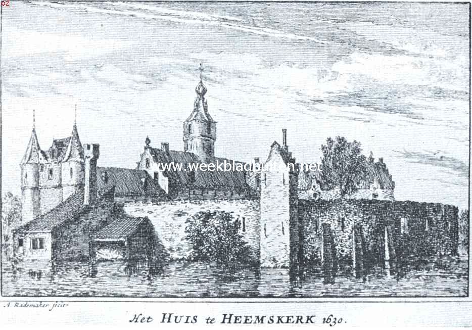 Het zegepralende Kennemerland. Het Huis te Heemskerk met het rondeel in de 17de eeuw. Naar de gravure van A. Rademacher